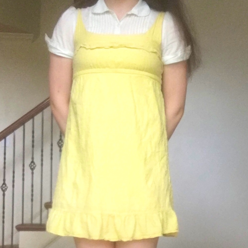 yellow sleeveless mini dress y2k 90s